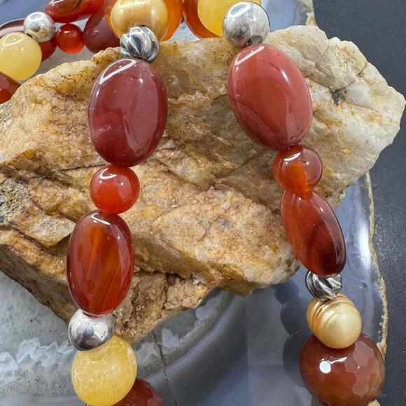 Carolyn Pollack Sterling Adjustable Multi Gemstone Beaded Necklace For Women - Picture 6 of 10